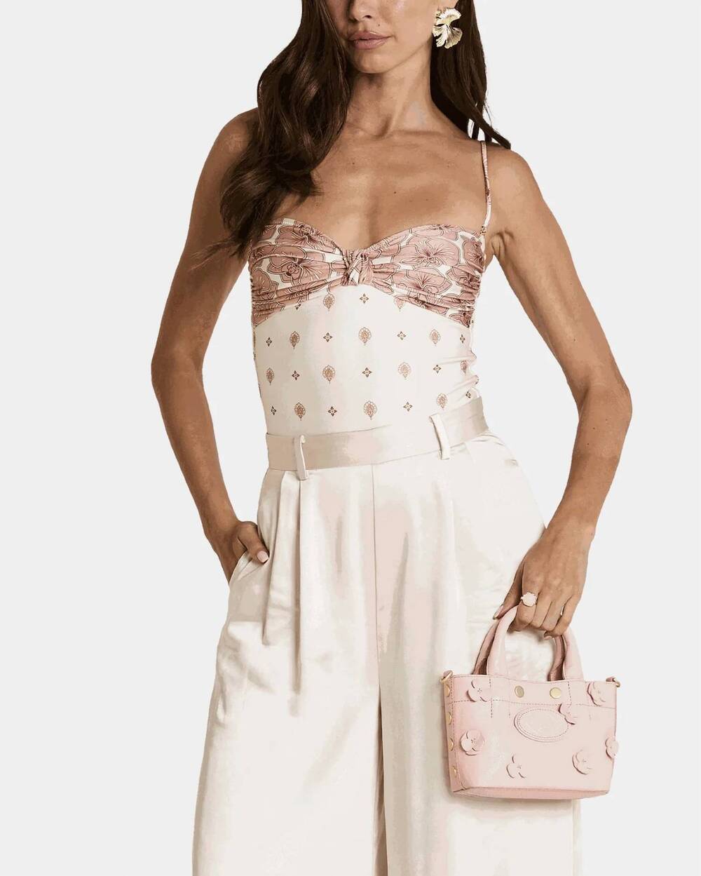 NEW HAMMITT mini olympia tote bag in flamingo flora